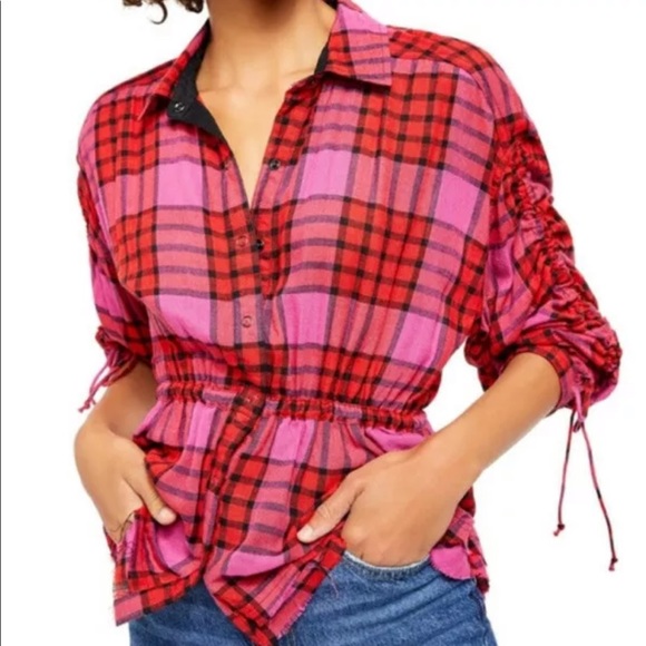 Free People Tops - NWT Free People Red Combo top
